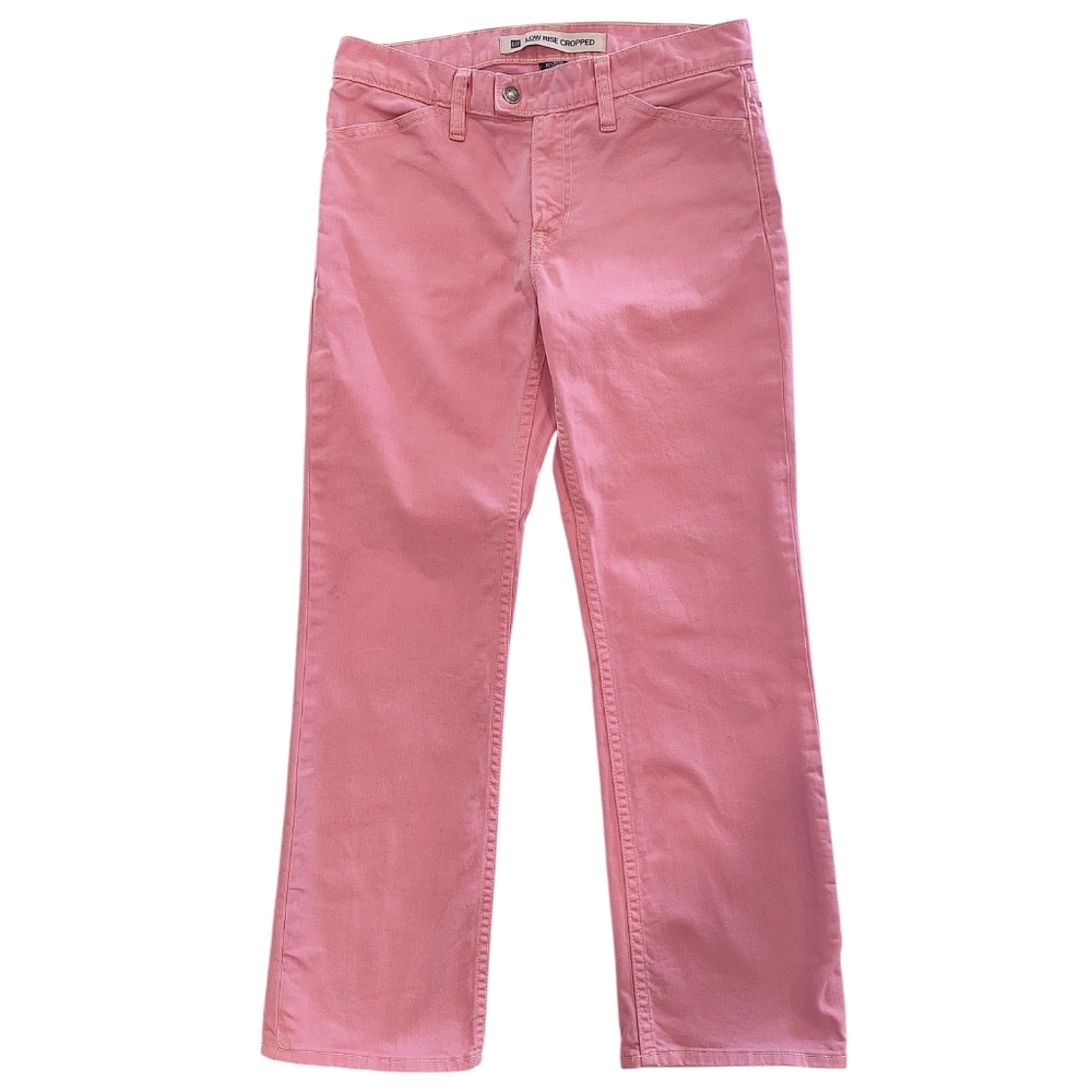 Y2K Gap Low Rise Jeans Pink Stretch Denim L27" Cropped Bootcut Size 4 *Read
